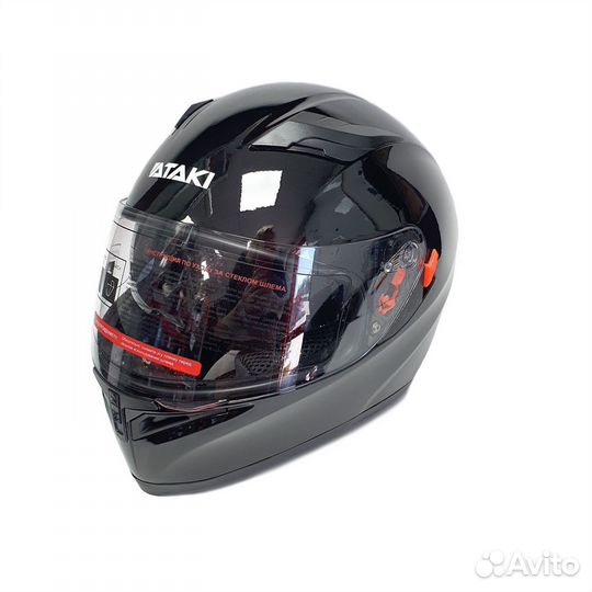 Шлем Ataki JK316 Solid черный глянцевый