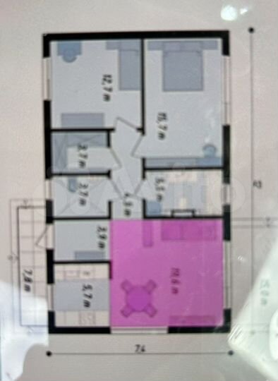 Дом 110 м² на участке 7,5 сот.