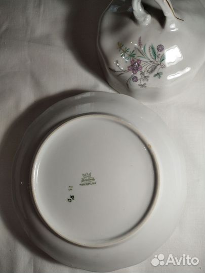 Масленка и десертные тарелки 10 шт. Польша