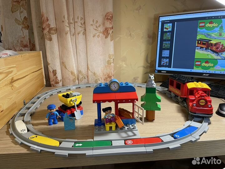 Lego duplo поезд на паровой тяге 10874