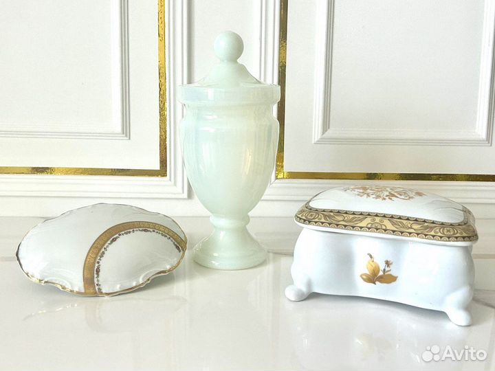 Ваза из муранского стекла шкатулки Лимож винтаж