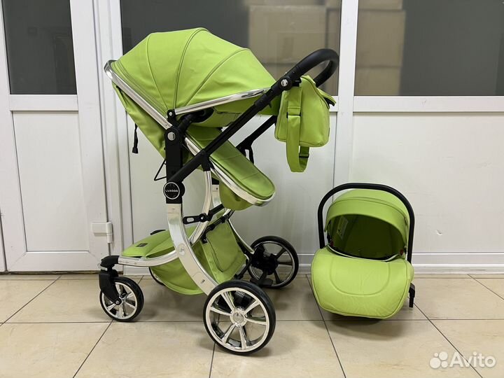 Новая коляска 3 в 1 трансформер эко-кожа
