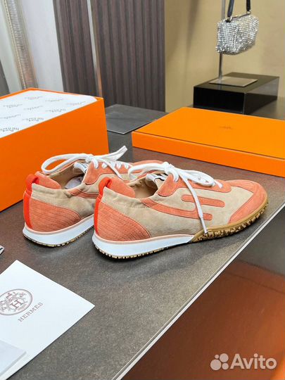 Кроссовки Hermes из замши