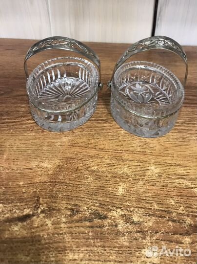 Хрусталь с мельхиором Конфетницы