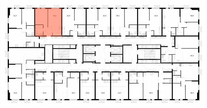 1-к. квартира, 36,1 м², 6/33 эт.