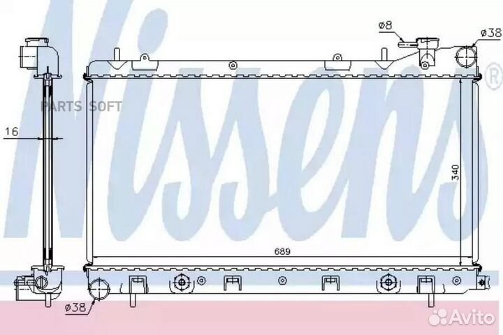Радиатор охлаждения двс subaru forester (1998) 2.0