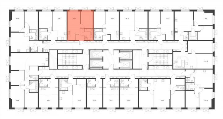 1-к. квартира, 32,4 м², 11/33 эт.