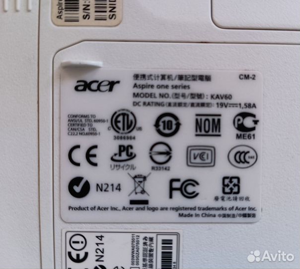 Нетбук acer aspire one