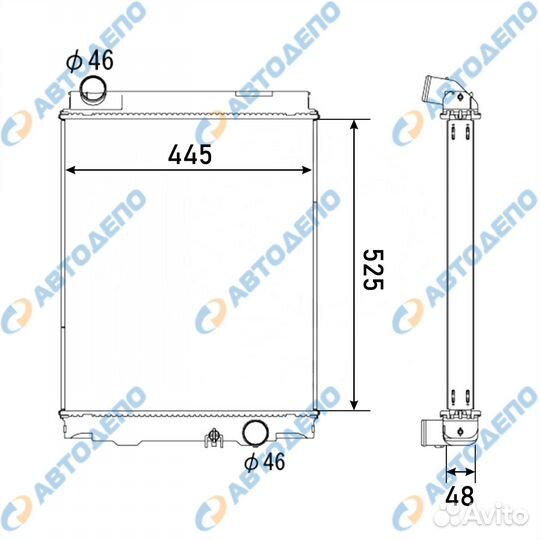 Радиатор охлаждения двигателя mitsubishi fuso, can
