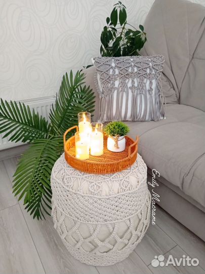Пуфы и подушки макраме+мастер-класс