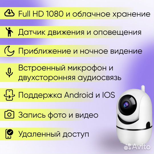 Умная IP wifi камера видеонаблюдения, видеоняня