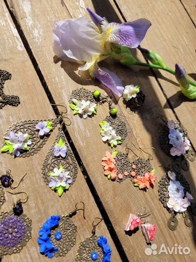 Серьги ручной работы из полимерной глины