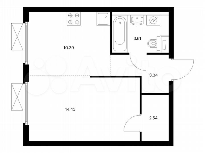 1-к. квартира, 34,3 м², 20/33 эт.