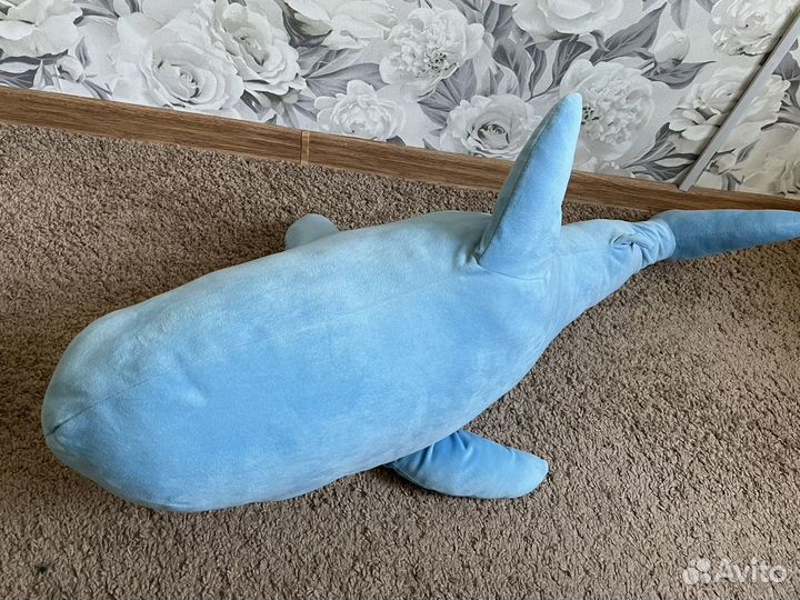 Акула из икеи 100 см голубая