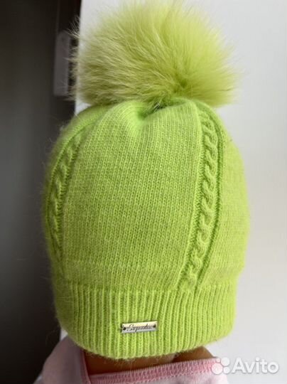 Зимняя шапка на девочку 50-52