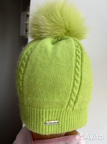 Зимняя шапка на девочку 50-52