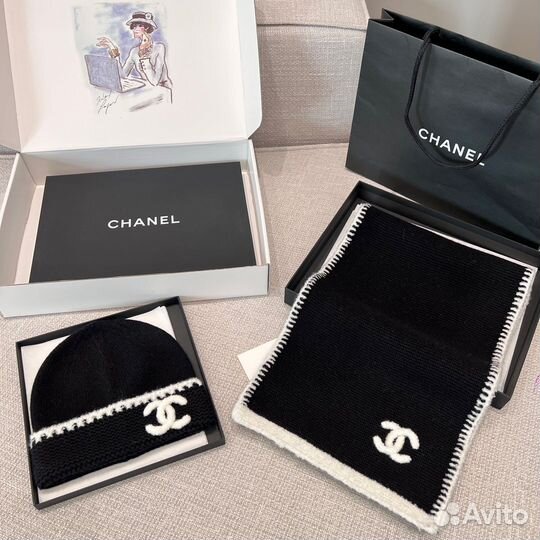 Комплект шапка и шарф Chanel