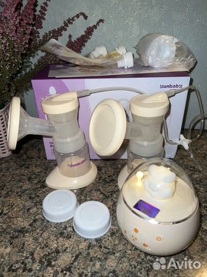 Двойной молокоотсос с ночником и музыкой