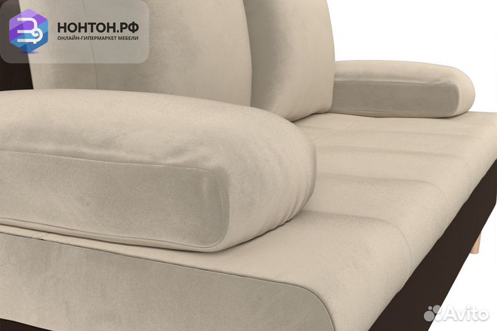 Диван еврокнижка Спенсер бежевый / коричневый