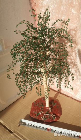 Дерево бисер Высота 35 см СССР Ручная работа Берез