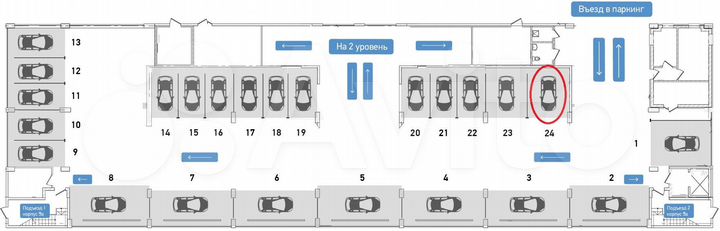 Машиноместо, 23 м²
