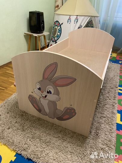 Детская кровать 120 60 открытая с матрасом