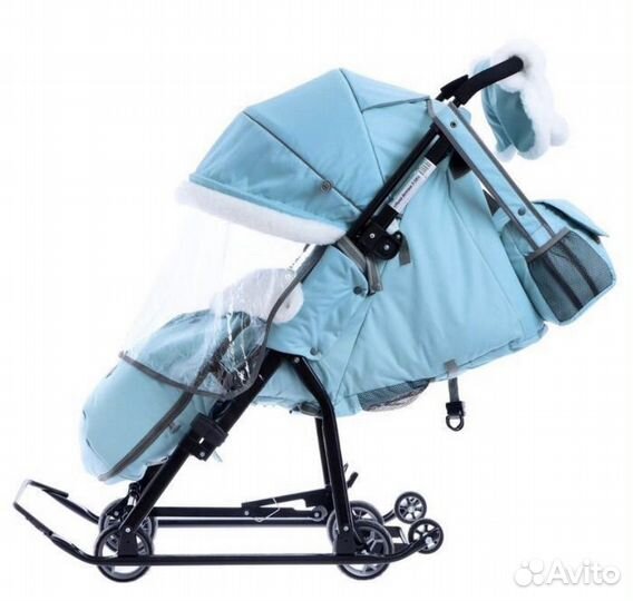 Санки-коляска с перекидной ручкой