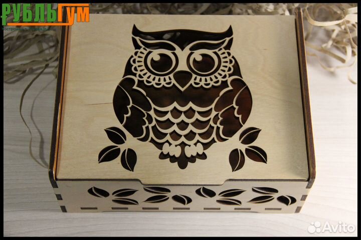 Резная шкатулка Сова