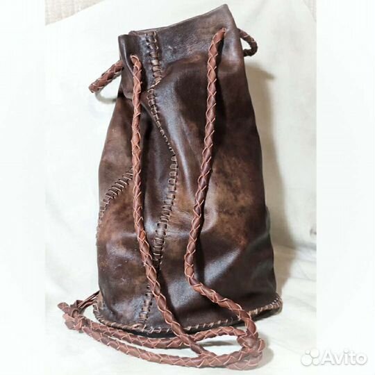 Кожаная сумка мешок