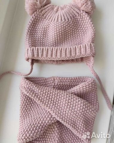Комплект шапка и снуд для девочки