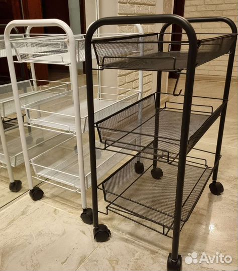 Этажерка тележка на колесах, 3 яруса