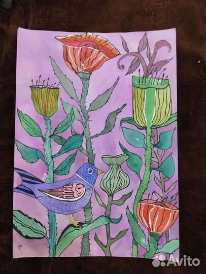 Акварель, картина 