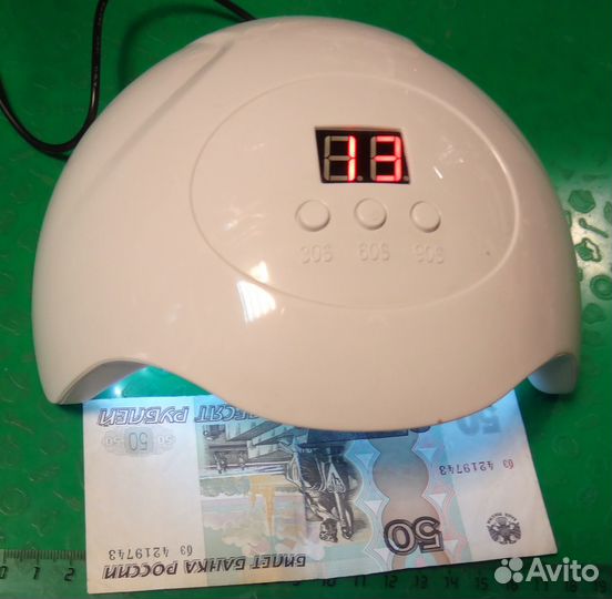 Лампа для Ногтей USB светодиод уф Таймер белая бу