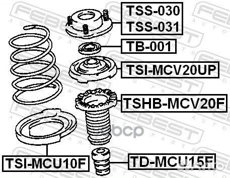 Опора амортизатора левая toyota camry V20 TSS-031