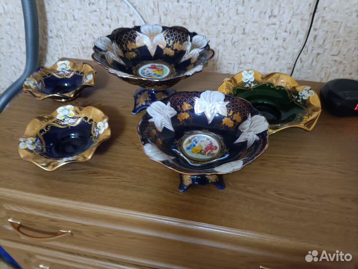 Вазы из цветного стекла чехия