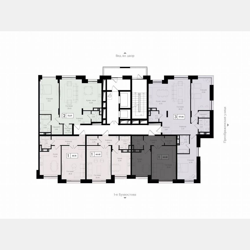 1-к. квартира, 44,5 м², 13/17 эт.