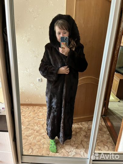 Шуба норковая с капюшоном 46 48