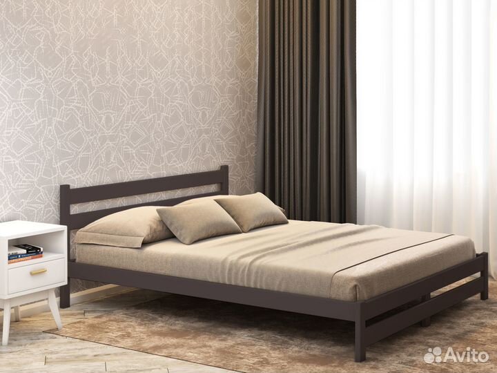 Кровать двуспальная из массива березы