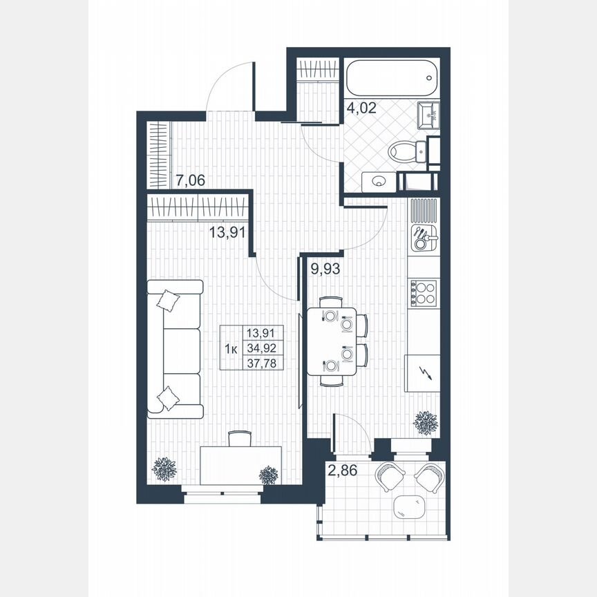 1-к. квартира, 36,4 м², 5/8 эт.