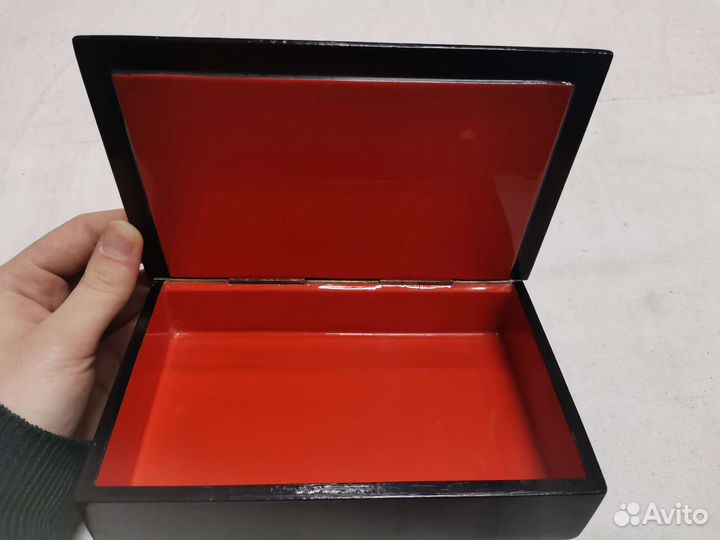 Шкатулка лаковая Коробейники Г. Борзых Липецк (Ч)