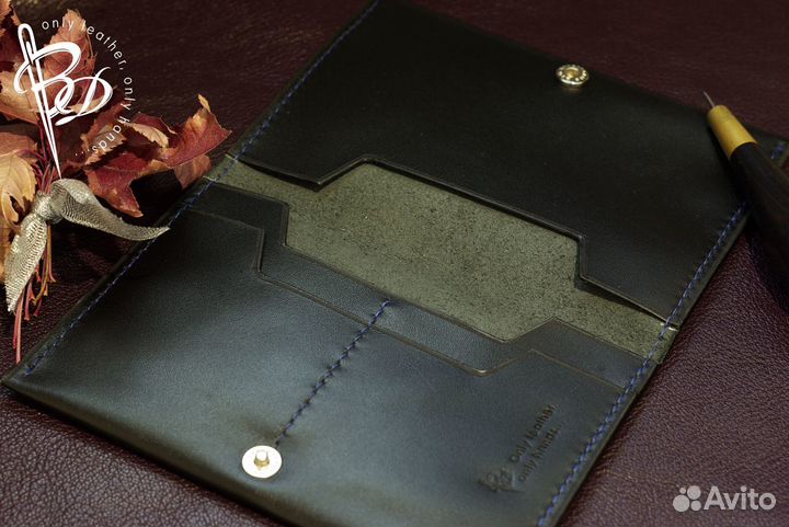 Кожаная обложка на 2 паспорта. Handmade