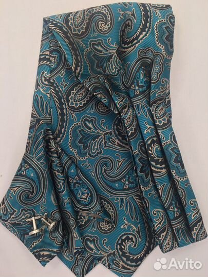 Новый аскот, паше и запонки мятные арт.10101-01