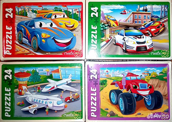 Крупные пазлы 15, 24 детали