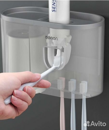 Органайзер-дозатор зубной пасты, полочка в ванну