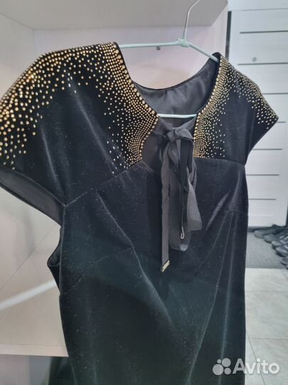 Платье женское велюр до колен