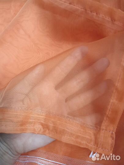 Тюль морковного цвета (3шт по 135см)