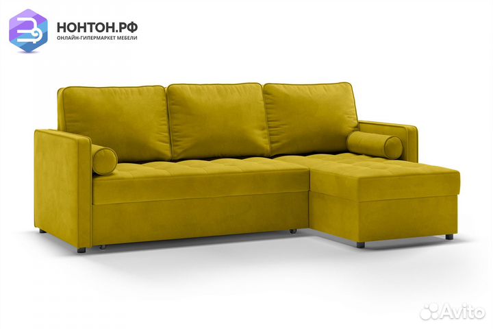 Диван угловой тик-так Модо горчичный