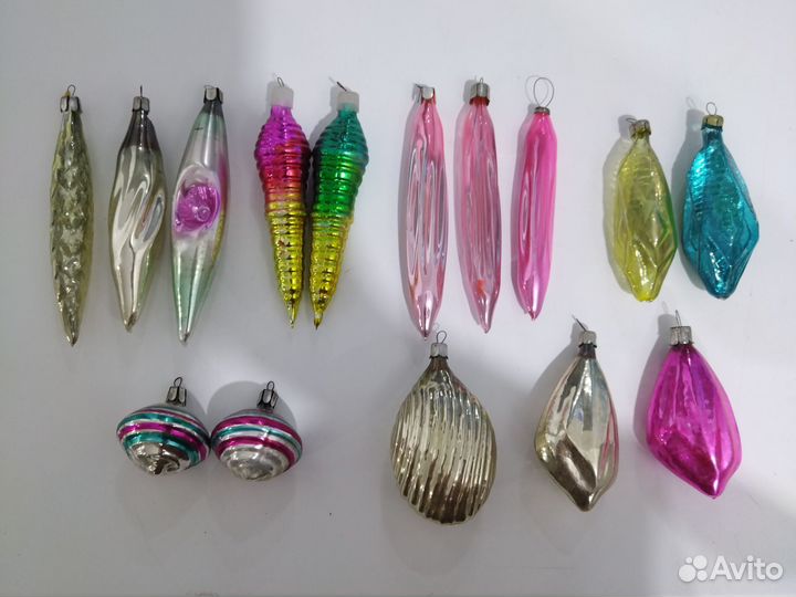 Елочные игрушки СССР на прищепке, на подвесе