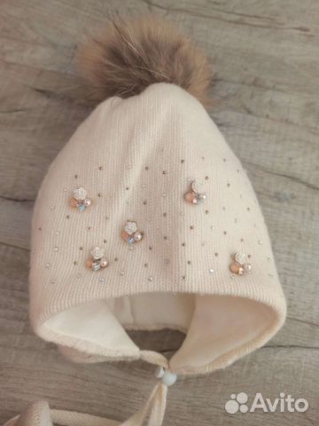 Шапка зимняя для девочки, 52 -54