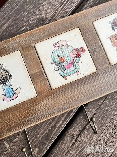 Панно вешалка ключница